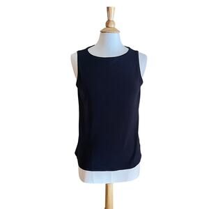 Talbots Pima Cotton Navy Blue Tank Top / Shell, Size LP